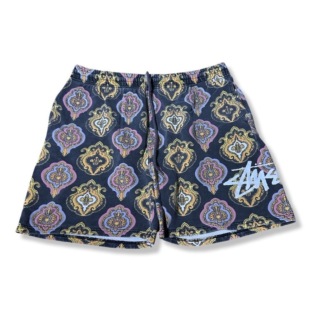Stussy Wendel Paisley Baroque Shorts Size Large Streetwear Cotton Multicolor